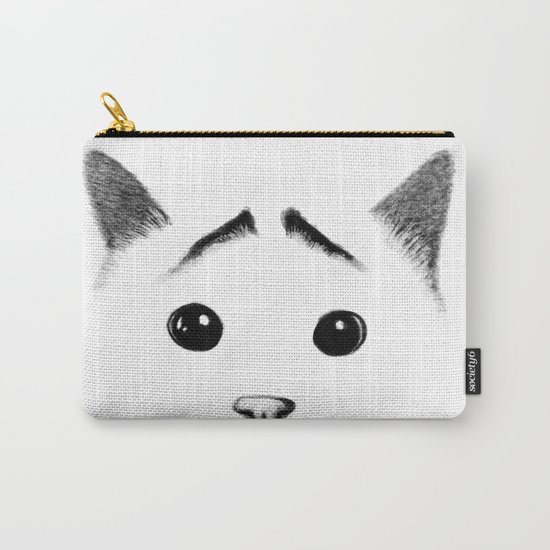 Cat with eyebrows Carry-All Pouch