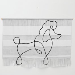 Cute Poodle Dog One Line Vector Wall Hanging