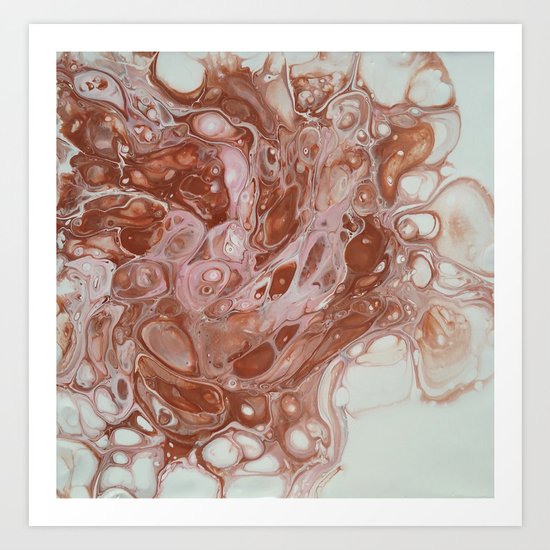 Rose Gold And Pink Fluid Acrylic Pour Painting Art Art Print By Colorflowcreations Society6