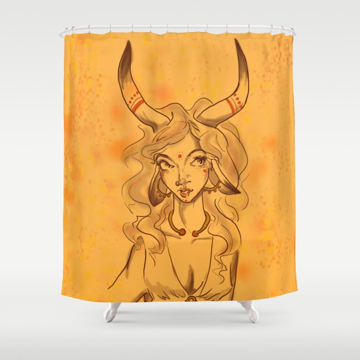 Minotaur Girl Shower Curtain