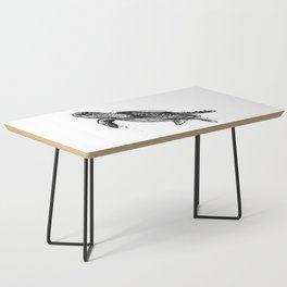 Sea turtle black and white drawing Coffee Table