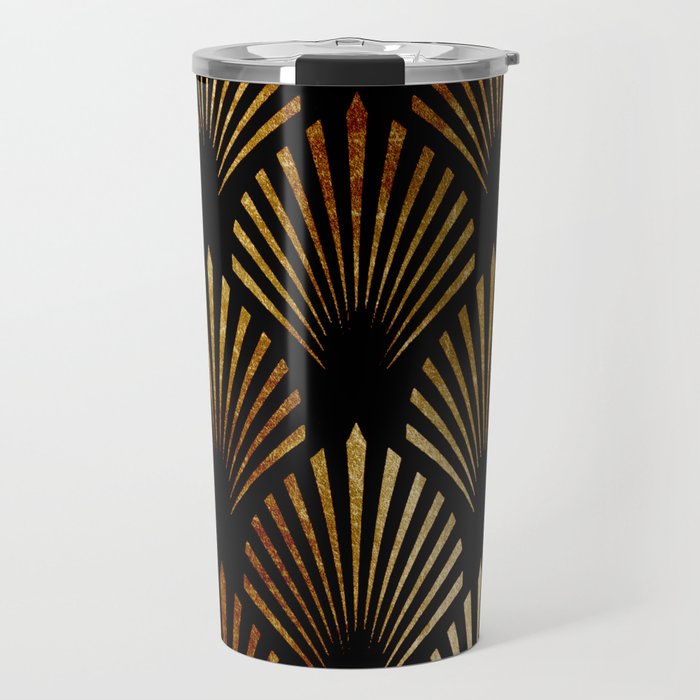 Art Deco fans - gilded noir Travel Mug