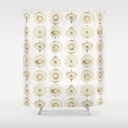 Evil Eyes – Gold Palette Shower Curtain
