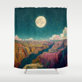 Moonlit Grand Canyon III Shower Curtain