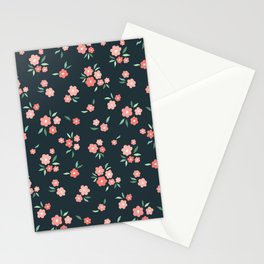 Dainty Pink Flowers  Stationery Card