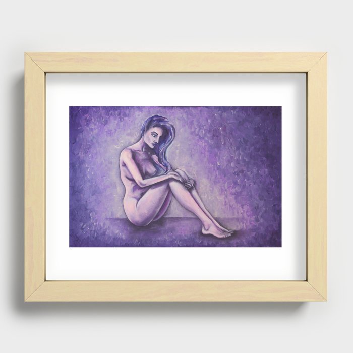 Purple Touch / Nude Woman Series Recessed Framed Print