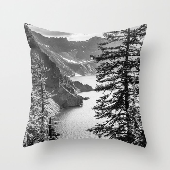 Forest Lake Retreat - Crater Lake Throw Pillow