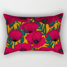 Red poppy garden    Rectangular Pillow