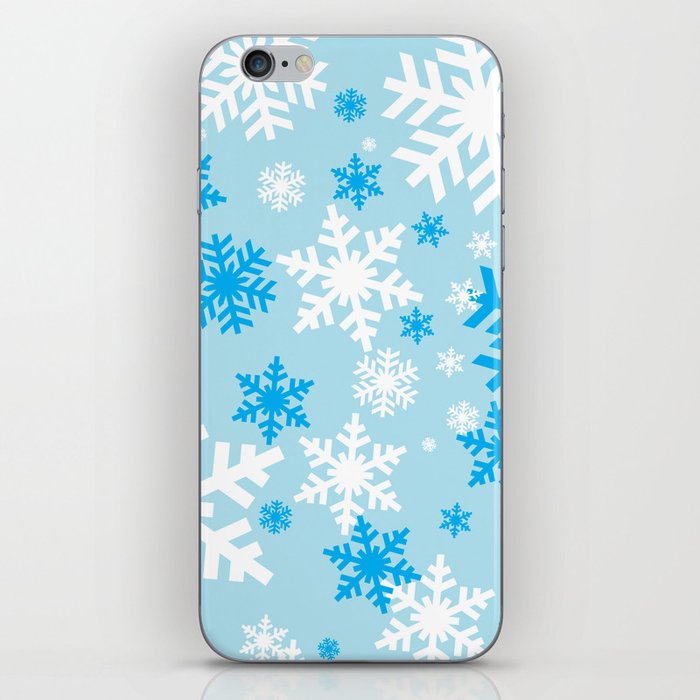 Blue Snowflakes iPhone Skin