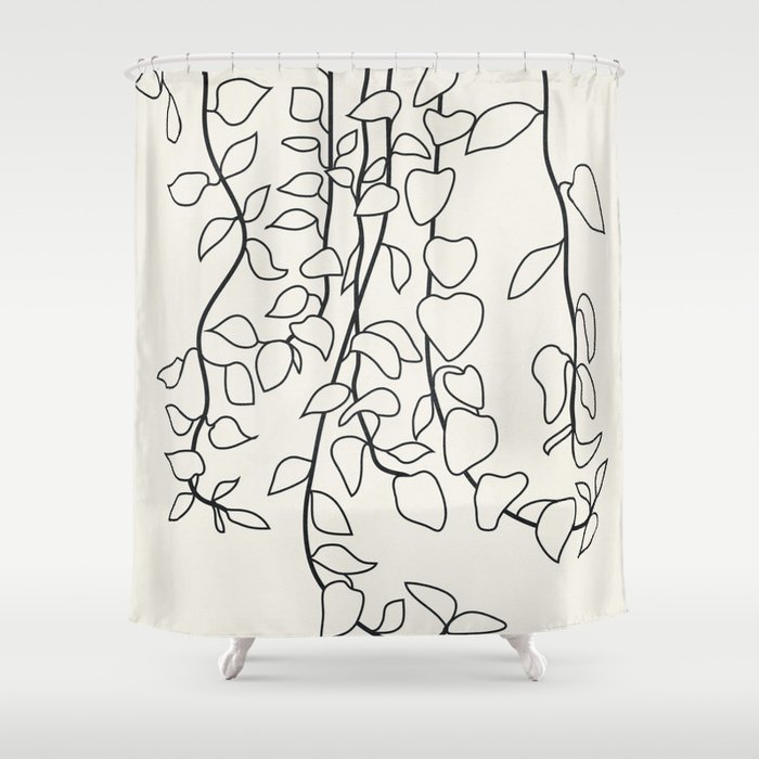 Minimalist Vines II Shower Curtain