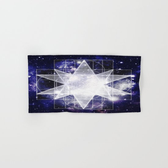 Sacred Geometry : Dark Blue Galaxy Hand & Bath Towel