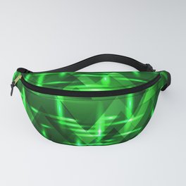 Ultramarine green intersections on a bright metal background. Fanny Pack