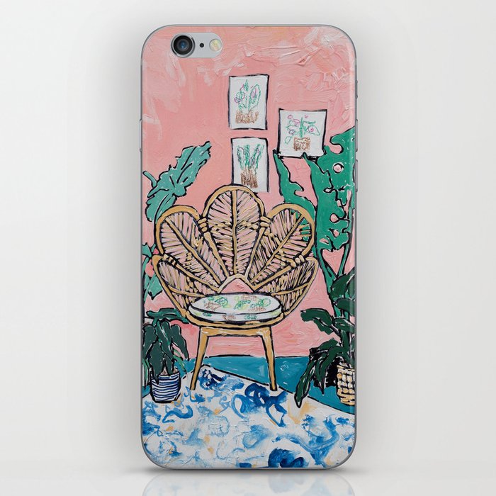 Wicker Shell Chair in Tropical Interior iPhone Skin