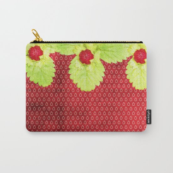Strawberry LOVE - Strawberries pattern and Illustration Carry-All Pouch