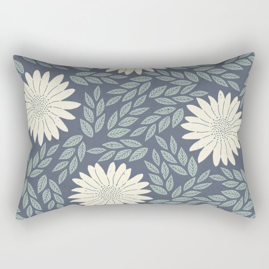 White flower retro pattern Rectangular Pillow
