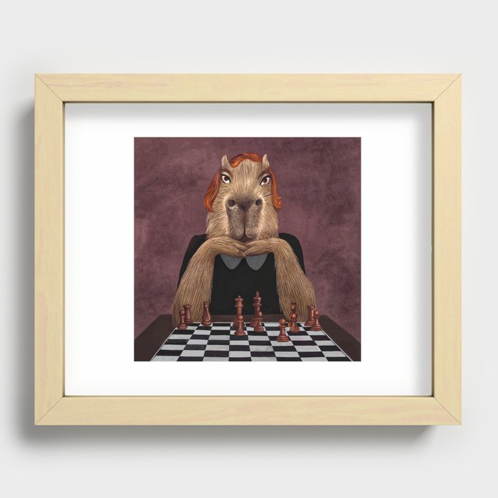 Capybara's Queen's Gambit Recessed Framed Print