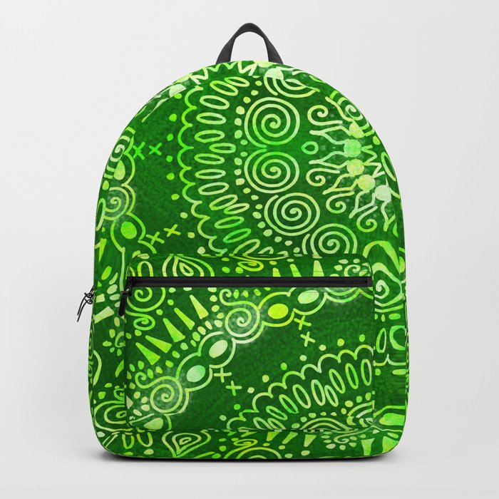 Bright Grass Green Mandala Backpack