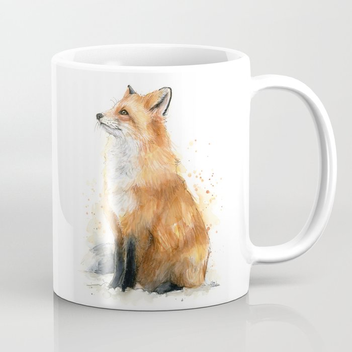 Fox Watercolor Red Fox Painting Coffee Mug