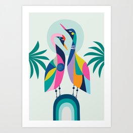 Rainbow Geese Art Print