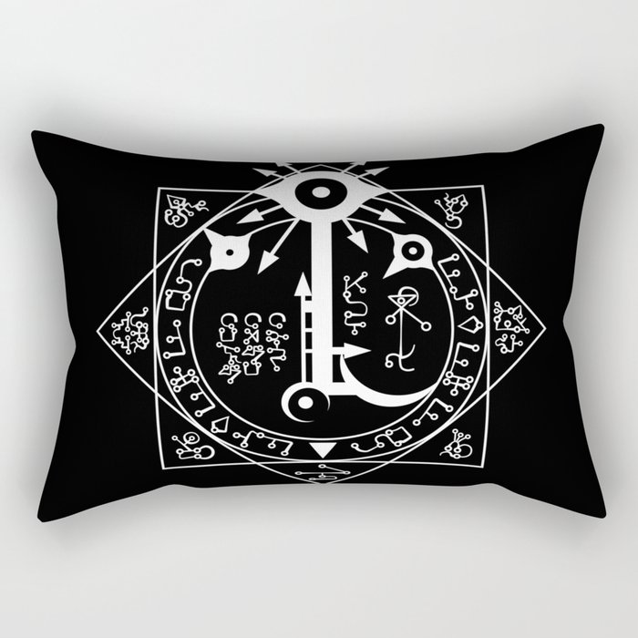 Invisible Sun Symbol on Black Rectangular Pillow