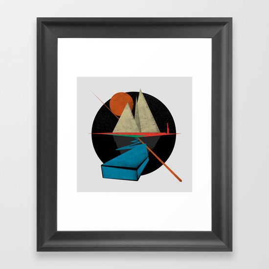 Mountain & Stars Framed Art Print