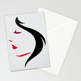 The Woman - Grey, Red and Black Stationery Cards
