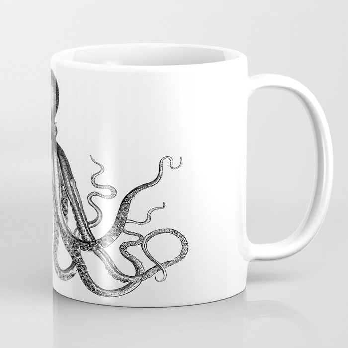 Octopus | Vintage Octopus | Tentacles | Black and White | Coffee Mug