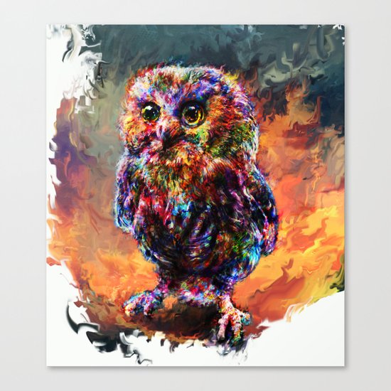 brave little owl Canvas Print