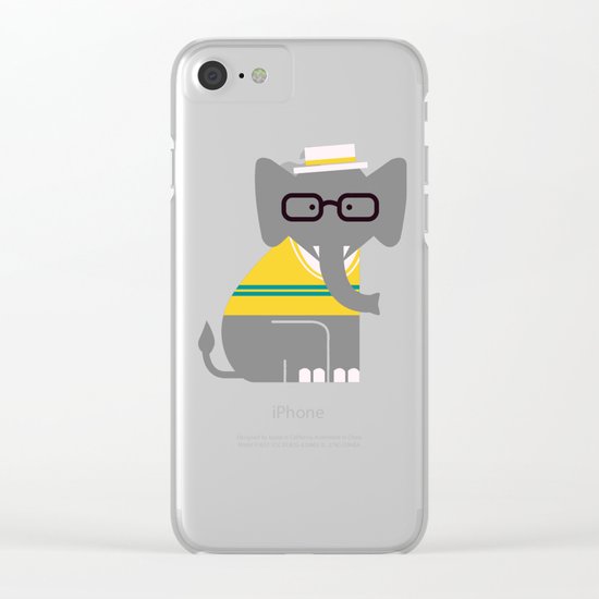 Rodney the preppy elephant Clear iPhone Case