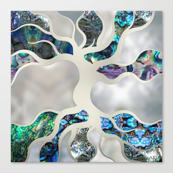 Tree of life - Abalone Shell and Pearl Canvas Print