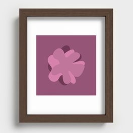 Large purple tones flower with floral leaves shapes 3 Recessed Framed Print