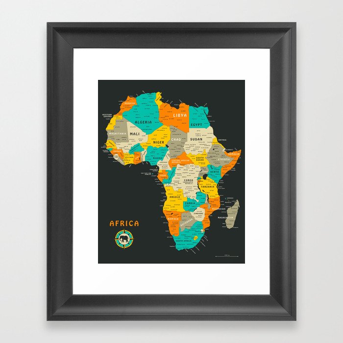 AFRICA MAP Framed Art Print