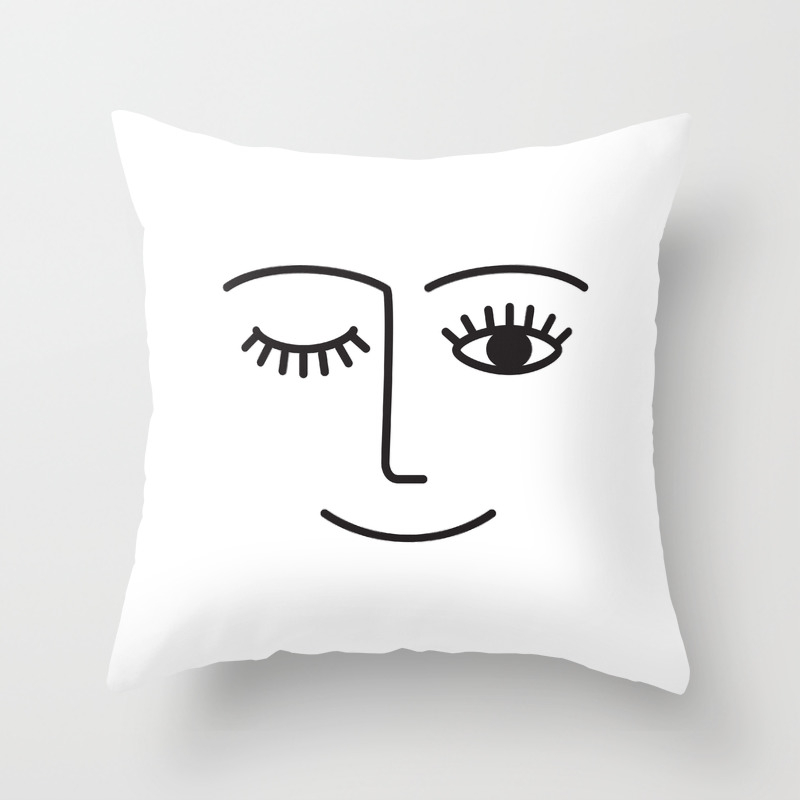 Wink Throw Pillow by summersunhomeart 