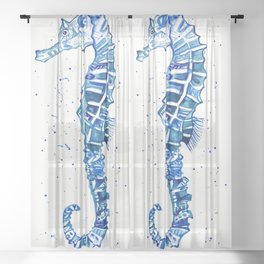 Seahorse 1  Sheer Curtain