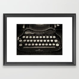 Old Typewriter Keyboard Framed Art Print