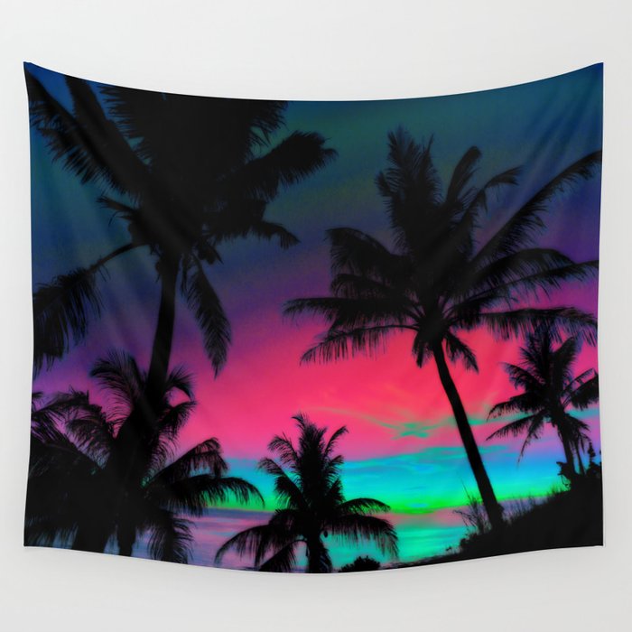 Pink shop palm tapestry