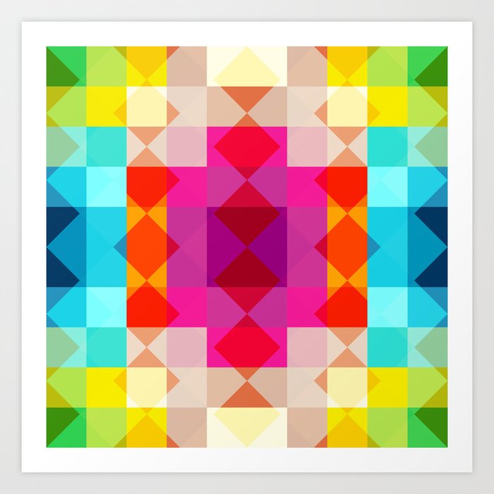 Panes - Colorful Decorative Abstract Art Pattern Art Print