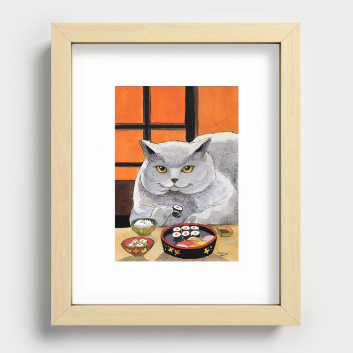 Sushi Cat- Big Fred  Recessed Framed Print