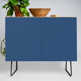SET SAIL navy blue solid color modern abstract pattern  Credenza