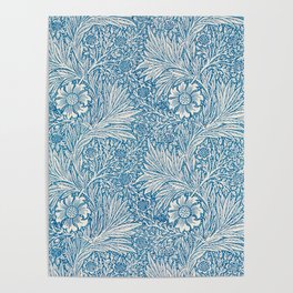 Blue Marigold by William Morris Poster