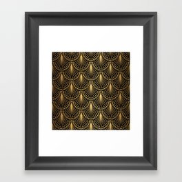 Black and gold art deco shapes seamless pattern Framed Art Print