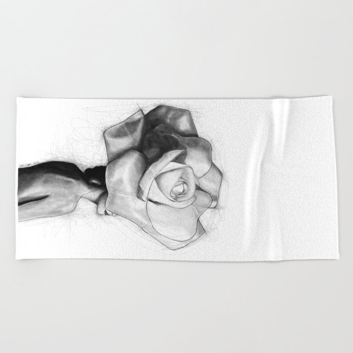 The Woman With Head Of A Rose Christy Turlington Beach Towel The Woman With Head Of A Rose Christy Turlington Beach Towel