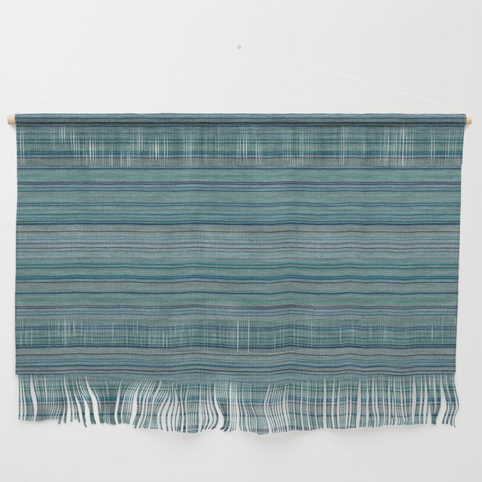 Blue Striped Knitted Weaving Wall Hanging