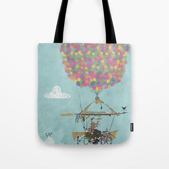 Riding A Bicycle Through The Mountains Tote Bag
