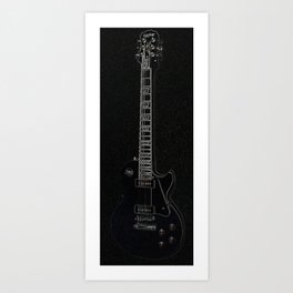 Electric Guitar Art Print | Photo, Digitalmanipulation, Black, Color, Underglow, White, Film, Digital, Guitar, Electric 