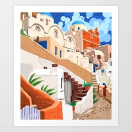 Somewhere Far Far Away | Sicily Italy Greece Architecture | Travel Buildings Beautiful Cityscape Art Print