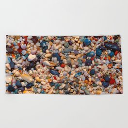 Red And Blue Tint Of Sea Shell Photography Pattern Beach Towel