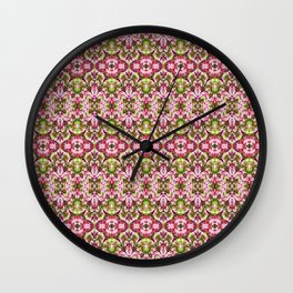 Delicate Floral Stripes Wall Clock