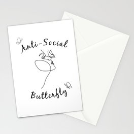 Anti-Social Butterfly Stationery Card