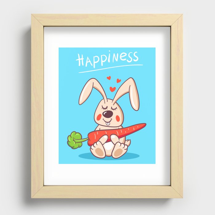 Happy bunny Recessed Framed Print
